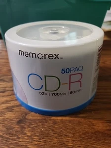 Memorex CD-R, 50 Pack, 52x, 700Mo, 80min . *NEW & SEALED* - Picture 1 of 3