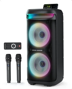 Karaoke Machine with 2 Wireless Microphone for Adults Portable Bluetooth Part... - Picture 1 of 8