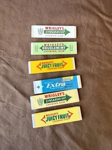 Lot Of 6 Vintage Wrigley’s Spearmint Doublemint Extra Chewing Gum Magnets - Picture 1 of 2