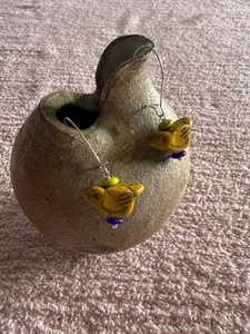 Orecchini pendenti uccellino zucca estivo vetro ceco fatti a mano boho nuovi senza etichette - Foto 1 di 6