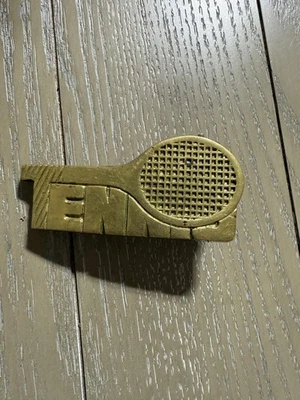 VINTAGE Baron Buckle Belt Buckle Solid Brass Tennis Racket 1978 Made Taiwan ROC - Image 1 of 4