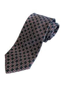 Vintage Christian Dior Monsieur Silk Tie Black Medallion 3.5" Wide USA Men’s - Picture 1 of 5