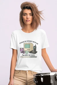 Vintage 1900er Technik T-Shirt lustig Computer Telefon Grafik Retro Unisex - Bild 1 von 5