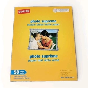 STAPLES Photo Supreme 8.5 x11 Double-Sided Matte 50 Sheets (New) - Picture 1 of 4