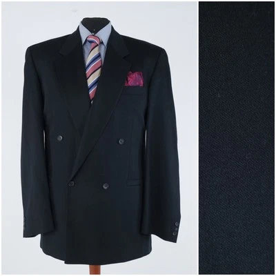 Blazer negro de doble botonadura para hombre 44L talla UK CANDA abrigo deportivo chaqueta Foto 1 de 4