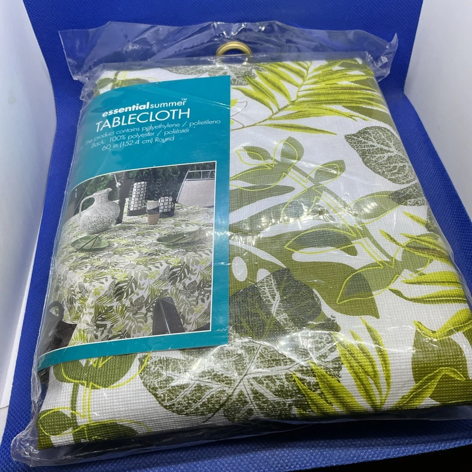 Vintage Essential Home Round TableCloth Summer Ferns  Green 60” Round NEW. S38 - Image 1 of 4