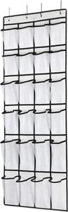 over the Door Shoe Organizer, Hanging Shoe Organizer with 24 Mesh Large Pockets - Picture 1 of 12