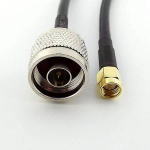 N Male To SMA Male Plug Straight Crimp Pigtail RF Coaxial Cable Jumper RG58 1FT - Picture 1 of 5