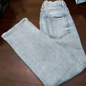 Good American Jeans Good Curve Medium Wash Denim Distressed Size 0/25 - Picture 1 of 9