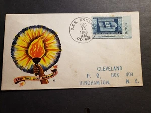 USS ENGLISH DD-696 Naval Cover 1946 MINKUS PATRIOTIC Cachet - Picture 1 of 2