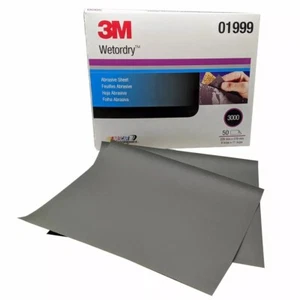 50ct 3M Wet or Dry 9" x 11" Sandpaper Sheets 01999 - Grit 3000 Auto Body Sanding - Picture 1 of 1