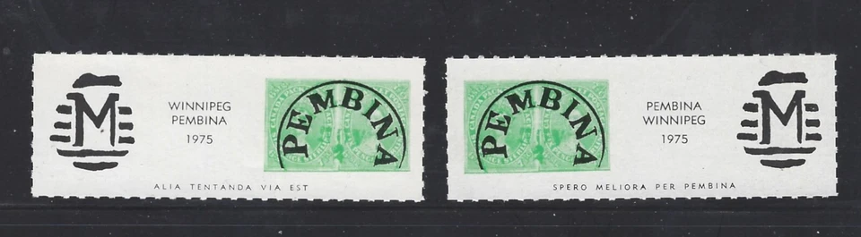 Canada 1975 Local  Post  Winnipeg to Pembina pair , MNH $12 - Image 1 of 1