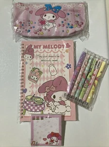 My Melody Espiral Cuaderno Bolígrafos Notas Adhesivas Porta Lápices Bolsa Hello Kitty - Imagen 1 de 7