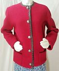 Trachten Wenger Salzburg Jacket Coat Red Leather Edging Silver Buttons S Unlined