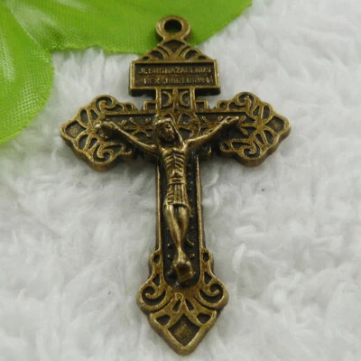 Envío Gratis 40 Piezas Colgante Cruz Jesús Chapado en Bronce 56x34mm B1822 Foto 1 de 4