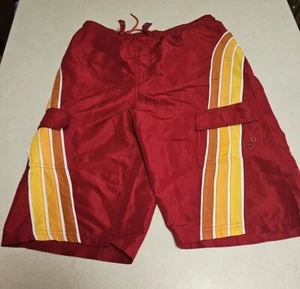 SAND N SUN Red SWIM SUIT SURF TRUNKS SHORTS BOYS/YOUTH DRAWSTRING WAIST SZ 16/18 - Picture 1 of 4