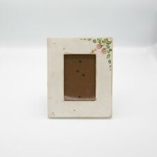 Vintage Shabby Chic Picture Frame Hand Painted 4x6 Photo Roses Distressed Floral