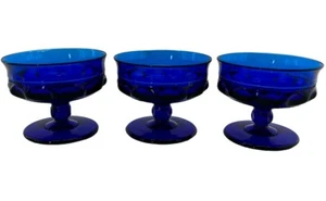 Juego de 3 patas MCM de colección Indian Glass Kings Crown azul colbalto champán - Imagen 1 de 6