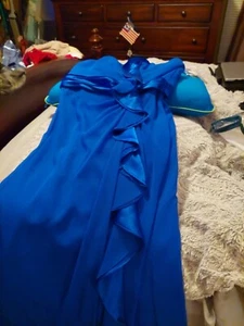 Prom Dress Size 12 Long Fit Bridesmaid Dress, HOCO,Party Dress Royal Blue Flared - Picture 1 of 2