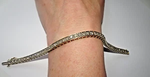 DIAMOND TENNIS BRACELET 5 CARAT IN 10k YELLOW GOLD - Picture 1 of 5