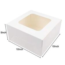 Bright Disposable Box 10x10x5in Bakery Boxes with Window for Cake, Pie & Pastry