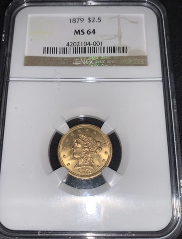 1879 Gold $2.5 Dollar Quarter Eagle NGC MS 64 (4202104-001) Cover