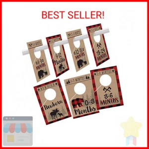 7 Lumberjack Baby Nursery Closet Organizer Dividers For Boy Clothing, Age Size H - Picture 1 of 2
