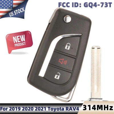 Llavero remoto abatible mejorado GQ4-73T para Toyota RAV4 2019 2020 2021 + chip H Foto 1 de 4