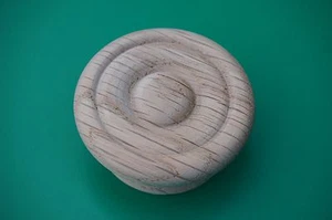 2 SIZES KNOB WALNUT OR OAK BULLSEYE KNOBS 1 1/2" DIAMETER AND 2 " DIAMETER  - Picture 1 of 20