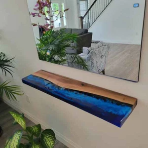 Ocean Epoxy Console Table Top, Counter Island Counter Top, End Table Decor - Picture 1 of 5