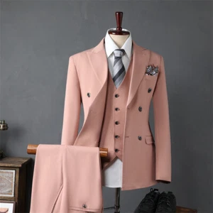 Mens Slim Three-piece Suits Professional Business Wedding Blazers Coat+pant+vest - Picture 1 of 19