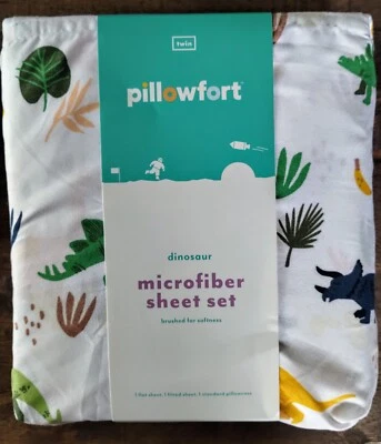Juego de sábanas dobles de microfibra de dinosaurio Pillowfort Foto 1 de 4