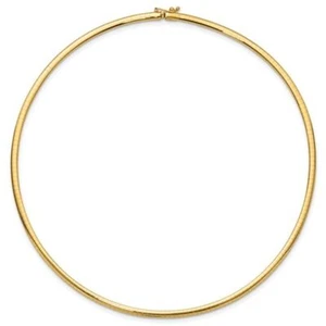 "Cadena/collar Omega con cúpula de oro amarillo 14K de 3 mm 16"" o 18" - Imagen 1 de 4