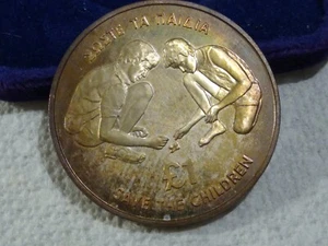 1989 CYPRUS KIBRIS 1 Pound Save the childiren SILVER..UNC - Picture 1 of 3