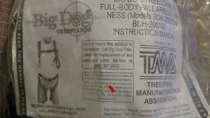 NEW BIG DOG TREESTANDS FULL-BODY SAFETY HARNESS 300# CAP. BDH-2000S/BDH2001S NEW - Picture 1 of 1
