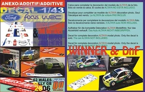 ANEXO DECAL 1/43 FORD FOCUS GRONHOLM & HIRVONEN WALLES GB R. 2006 1st & DnF (07) - Picture 1 of 1