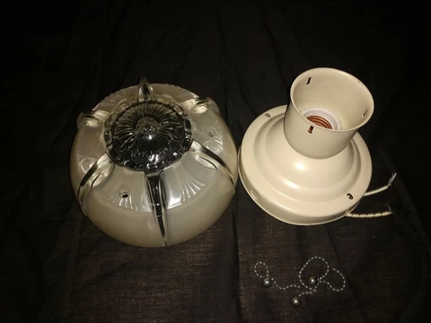Antique/ Vintage Hanging 3 Chain Art Deco Ceiling Light Fixture Cover