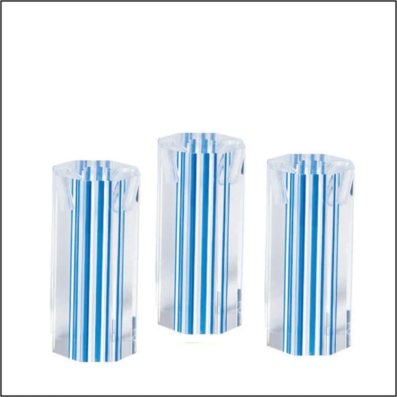 Optical Display -Octagonal Eyewear Mini Towers w/ Holes - Set of 3 in Blue - Image 1 of 1