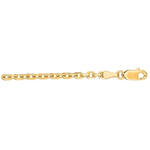 14K Yellow Gold DC 3.1 mm Cable Chain with Lobster Clasp 18" 20" 22" 24" - Picture 1 of 2