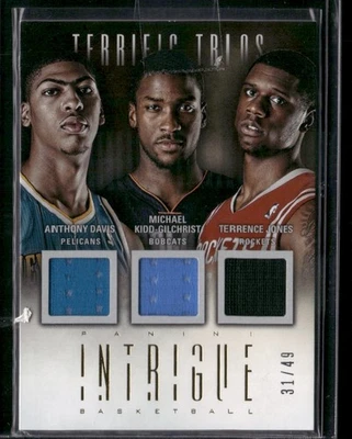 2012-13 Panini Intrigue 16 Anthony Davis Kidd-Gilchrist Jones Terrific Trios /49 - Image 1 of 2