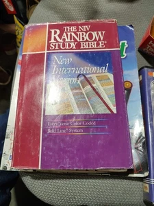The NIV Rainbow Study Bible 1996 Hard Back w/DJ Color Coded Bold Line Edition - Imagen 1 de 12