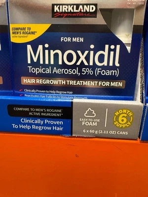 Kirkland Signature Minoxidil Foam 5% for Men – 6 Month Supply (6 x 2.11 oz) - Image 1 of 4