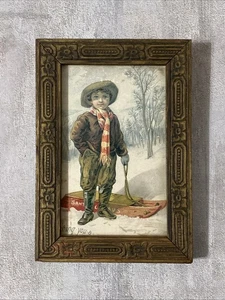 Antiguo marco de fotos vintage dorado tallado en madera ornamentado con vidrio - Imagen 1 de 17