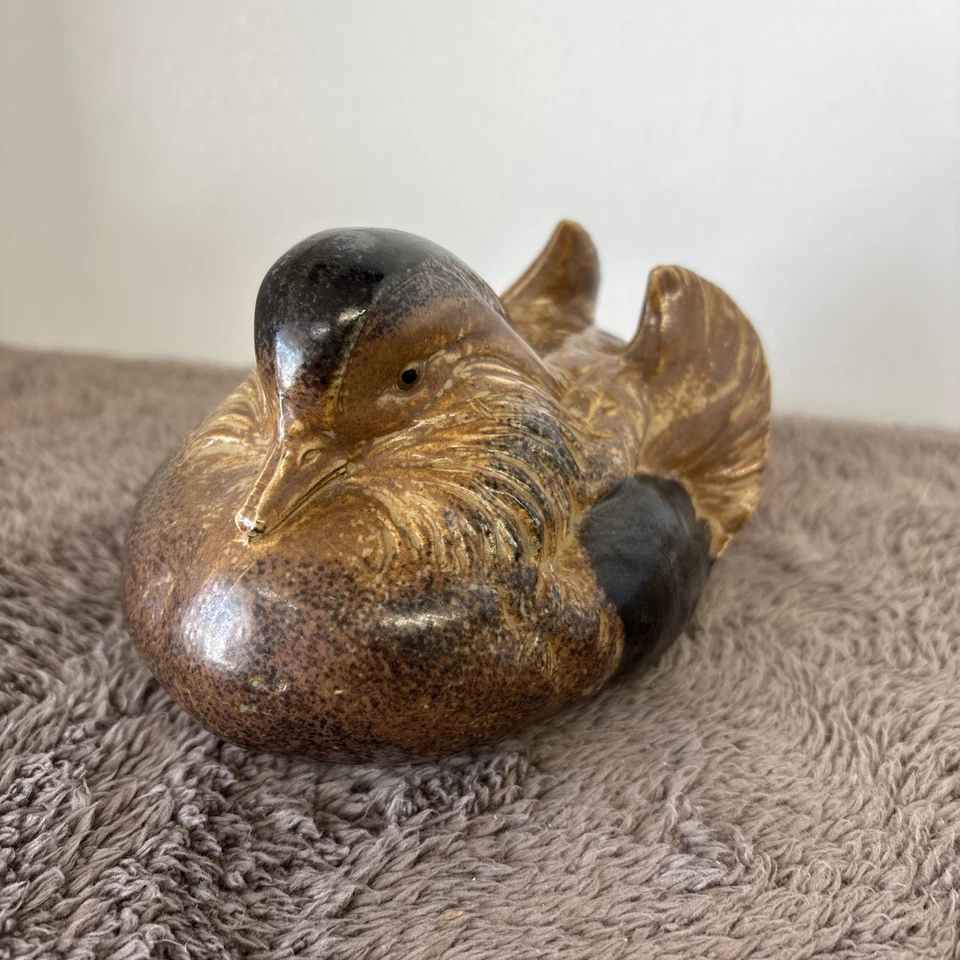 Винтажная керамическая японская фигурка мандариновой утки - Изображение 1 из 4