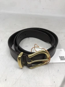 Quince Allegra European Leather Belt Espresso Brown Gold Buckle Women's M 41.5 - Bild 1 von 8