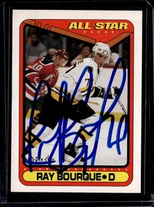 1990 O-Pee-Chee Ray Bourque Signed Autograph #196 Hockey Card Bruins - Picture 1 of 2