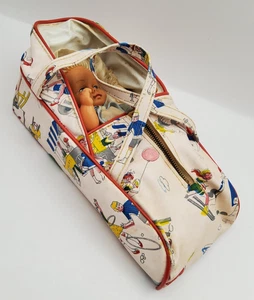 Vintage 50er Jahre Estrela Baby Puppe E.S.T. 18 blonde blaue Augen Vinyl Tragetasche - Bild 1 von 12