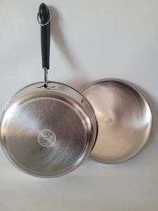 Vtg 9" Fry Pan Skillet Lid Revere Ware Tri Ply Disc Stainless Steel Clinton USA - Picture 1 of 6