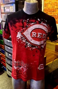 Vintage Tie Dye Cincinnati Reds T Shirt Mens L Red Baseball MLB Rare - Picture 1 of 6