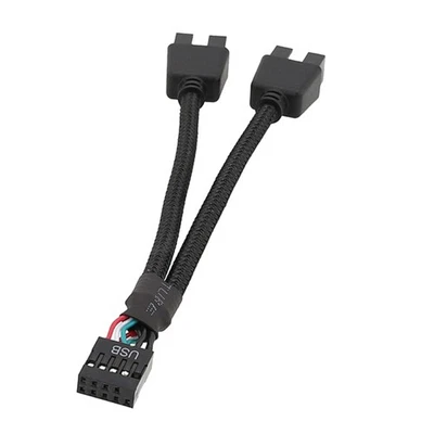 1Pcs Computer Motherboard USB Extension Cable 9 Pin 1 Female to 2 Male Y2698 - Image 1 of 4
